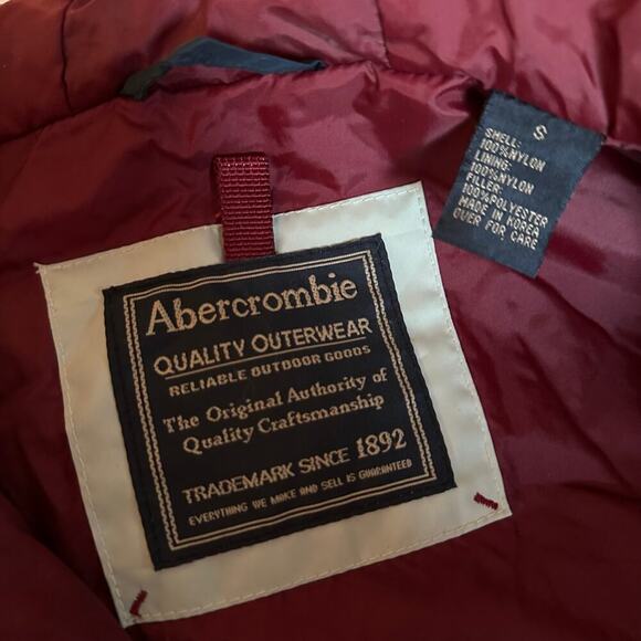 Abercrombie & Fitch Blue & Red Anorak kangaroo Pouch Pullover Jacket Size Small - Picture 5 of 10